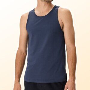 NWT OUTDOOR VOICES Men's Gridtesk Breezy Tank Sz XXS Dark Sky Blue